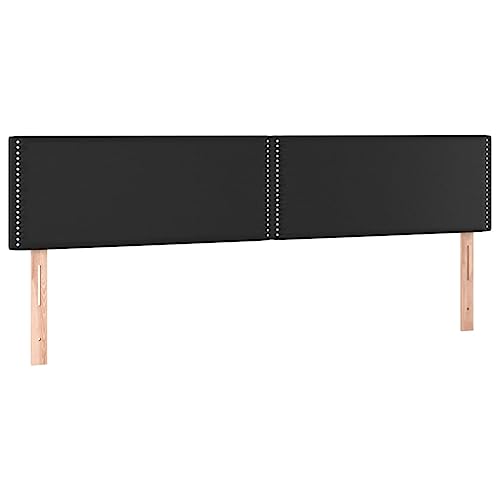 vidaXL Têtes de Lit Meubles de Chambre à Coucher Accessoires de Lit Simple Têtes de Cadre de Lit Intérieur Noir 180x5x78/88 cm Similicuir