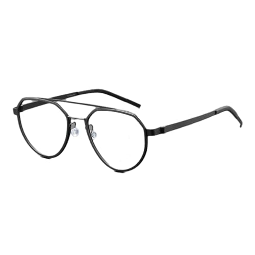 Montura de gafas de titanio puro negra para hombre de diseño vintage