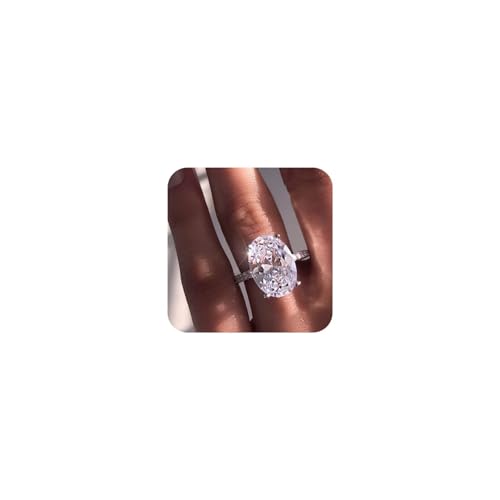 Duan Classic Promise Ring 925 Sterling Silver Oval Cut 3ct AAAAA Zircon Cubic Zirconia Promise Engagement Wedding Band Rings Size 6-10