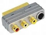 SCART mâle à 3 x RCA femelle + 4 Pin. Connecteur femelle RCA/Hosiden.