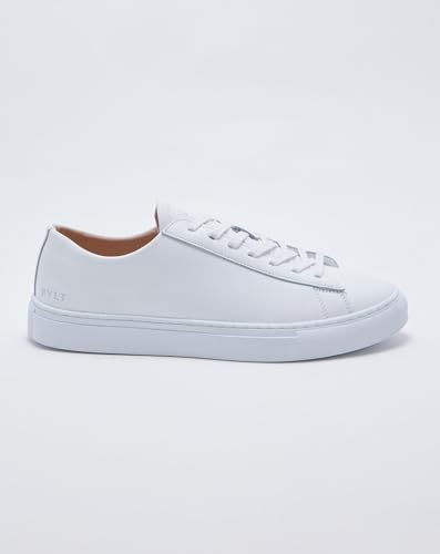 Image of Men's Everyday Sneakers - Casual Lace-Up Shoes with Rubber Sole, Lightweight Leather Footwear, Walking Comfort, Travel Ready