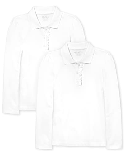 Image of The Children's Place Girls Multipack Long Sleeve Ruffle Pique Polos