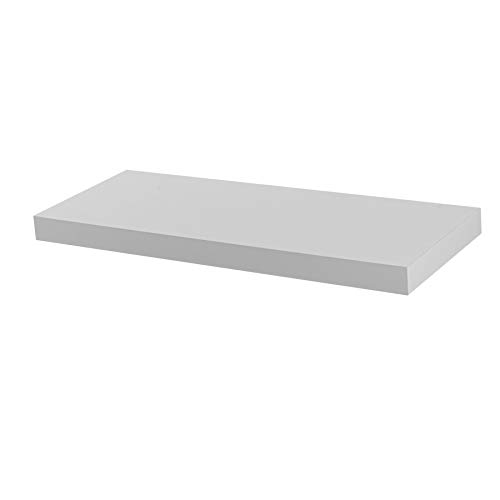 Harbour Housewares Modern Floating Wall Shelf - 60cm - White - Photo Gallery Bookshelf Wall Shelves for Living Room Display Bedroom Office Storage