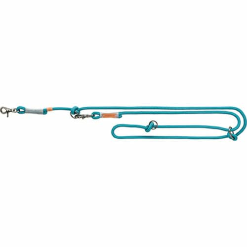 Trixie hondenriem be nordic verstelbaar petrol / grijs 200x1,3 cm