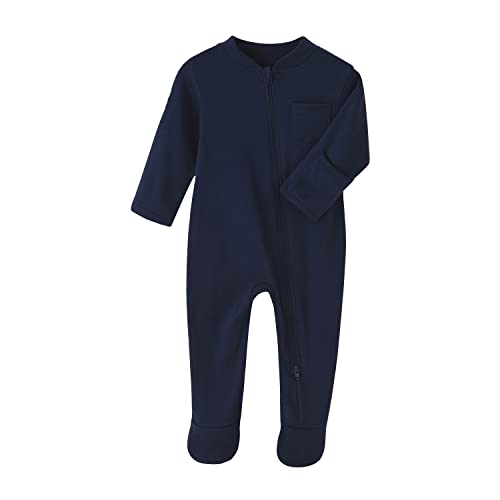 Image of GLEAMING GRAIN Baby Kids Sleep and Play Baby Cotton Sleeper Zip Front Footed Pajamas 0-12 Month