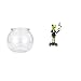 Baoblaze Transparent Small Fish Tank Round Ornament Aquarium Vase Tabletop Decorative Figurine Animal Sculpture for Office Entrance Shelf