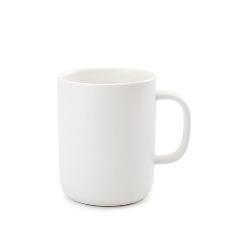 TREEWOO Keramik Kaffeetasse 330 ml Tee Milch Tasse Geschenk für Familienfreundin Kollegen Mikrowelle & Spülmaschine Safe (Matt weiß)