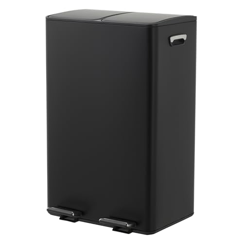 Caneca de Basura Doble Compartimento 2 x 30L Negro
