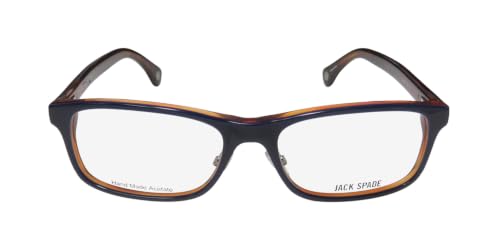Image of Jack Spade Larson Mens /Womens Rectangular Full-Rim Authentic Collectible Classic Shape Eyeglasses /Eyeglass Frame (53-17-150, Navy)