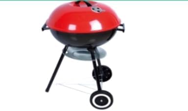 Kettle Charcoal Barbecue Grill on Wheels, Round Bowl | Portable Design, Lower Storage Shelf, Outdoor Cooking, Steel Construction, Freestanding