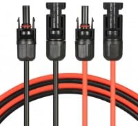 solartronics Doppelpack Solarkabel 4mm² 12m mit Solarstecker Rot/Schwarz | PV Kabel Verlängerung für Solarpanel, H1Z2Z2-K, UV-Beständig, Halogenfrei, Flexibel, TÜV Rheinland, Made in Germany, 4x12m