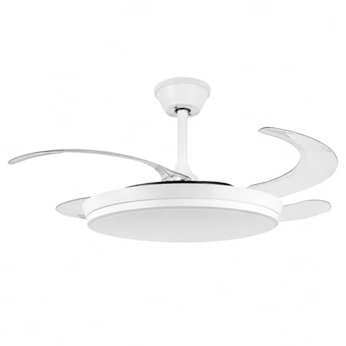 TEK ONE Tecnologia Ventilatore da Soffitto con Luce LED 36W e Telecomando | Pale Retrattili 106 cm | 6 Velocità Motore DC | CCT 3000K 4000K 6500K | Lampadario Ventilatore Moderno