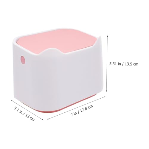 Mini caneca de basura rectangular con tapa para escritorio miniatura 7