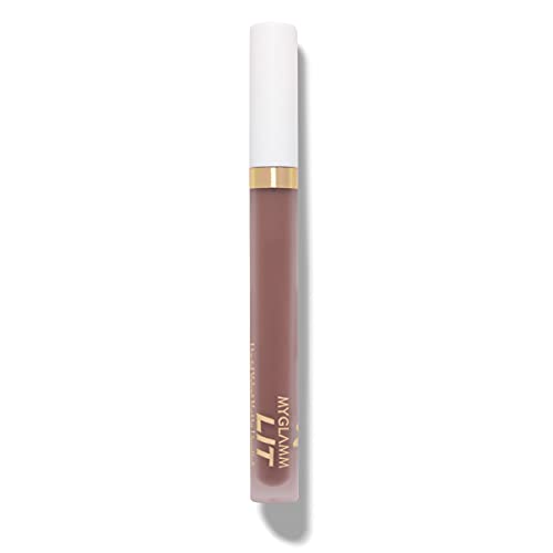 Image of MyGlamm LIT Liquid Velvet Matte Lipstick-Thank You, Next (Grey)-3 ml | Mousse-Like, Hydrating Formula | Matte Lipstick | Liquid Lipstick