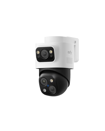 eufy Security PoE Bullet-PTZ CCTV Camera S4 Add-On, Wired Outdoor Cam, 4K UHD Triple Lens, 122° FOV, 360° Pan & Tilt, 8× Auto Zoom, AI Tracking, Red & Blue Lights, Colour Vision, 24/7 Recording, IP65