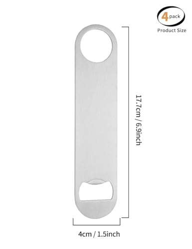Décapsuleur plat acier inoxydable lot de 4 pour ouvrir sans effort en cuisine et bar - 3