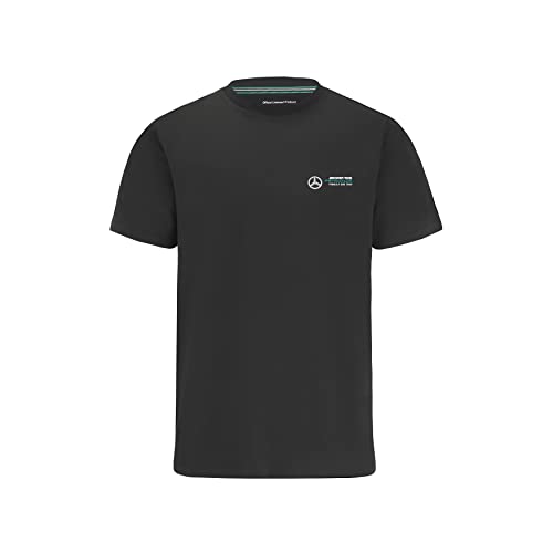 Mercedes AMG Petronas Formula One Team - Collection Officielle de Produits dérivés de la Formule 1 - Petit Logo-T-Shirt - Noir - Hommes - S