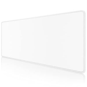 Dapesuom Large Gaming Mouse Pad, Extended Mouse Mat with Stitched Edges, Full Size Keyboard Pad with Non-Slip Base, Big XXL Computer Desk Mats for Gamer, Laptop, Office, 35.5 x 15.7in, Ivory White