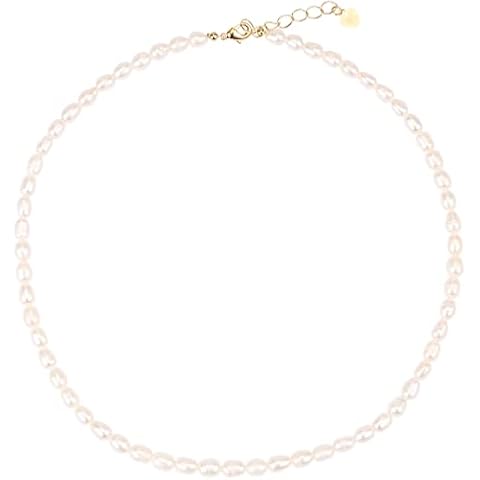 BaubleStar Pearl Necklace Rice Pearl Freshwater Pearl Necklace, Best Friend Birthday Anniversary Jewellery Gift, Copper Copper Pearls, Pearl Cover