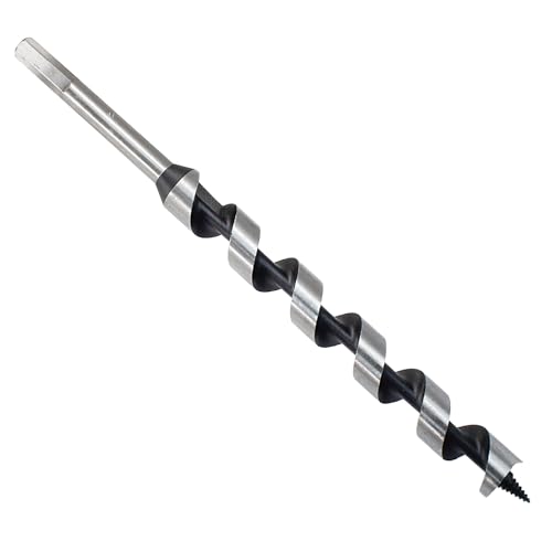 HARSKIYER 7/8 Inch Wood Auger Drill Bit 12 Inch Long Hex Shank for Hardwood