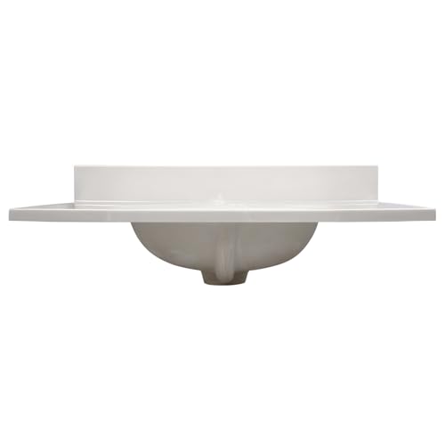 Image of Design House Vanity Top with Sink, 4 in Backsplash, Cultured Marble, Centerset, Ivory, 31 in W x 22 in D x 11.09 in H, 586321