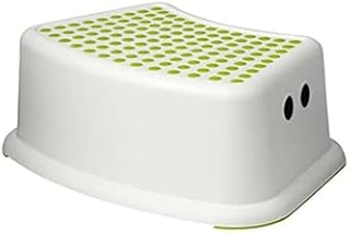 Sturdy Step Stool for Bathroom, Practical Non-Slip Toilet Step in White and Green for Kids, Multiuse Booster Step, Toddler Potty Training (Green, 1)