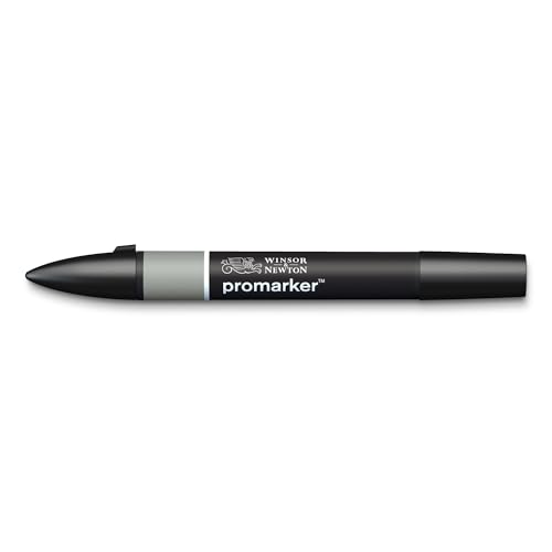 Image of Winsor & Newton Promarker, Alcohol Based Markers, Ice Grey 4 (IG4), Double Tipped Drawing Marker Set for Artists, Graphic Designers, Illustrators - Chisel & Fine Twin Tip, Streak Free Coverage