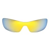 Walleva 24K Gold Mirror Coated Polarized Replacement Lenses for Oakley Antix Sunglasses