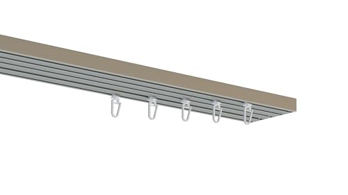 indeko FLÄCHENVORHANGSCHIENE, Innenlaufschiene auf Maß, 5-Lauf, silber, Komplettset mit Zubehör