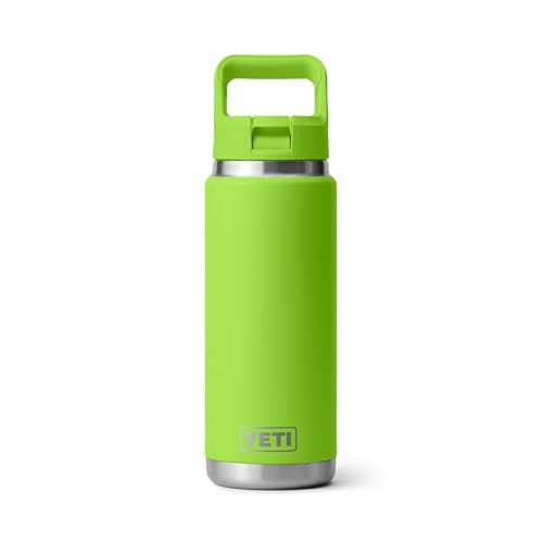 Image of YETI Rambler 26 oz Bottle, Vacuum Insulated, Stainless Steel with Color Matching Straw Cap