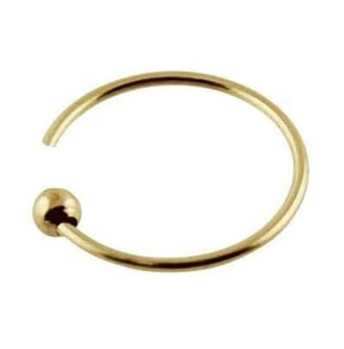 Ringe Piercing do ciała, kolczyk do nosa, piercing typu clicker, prawdziwe złoto próby 585, średnica 10 mm, piercing intymny, tragus, helix, septum, modny, ekstrawagancki