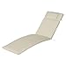 Outsunny Cojín para Tumbona de Exterior 198x53x5 cm Desenfundable y Lavable con Reposacabezas Extraíble Colchoneta Plegable de Algodón para Silla Reclinable de Jardín Crema