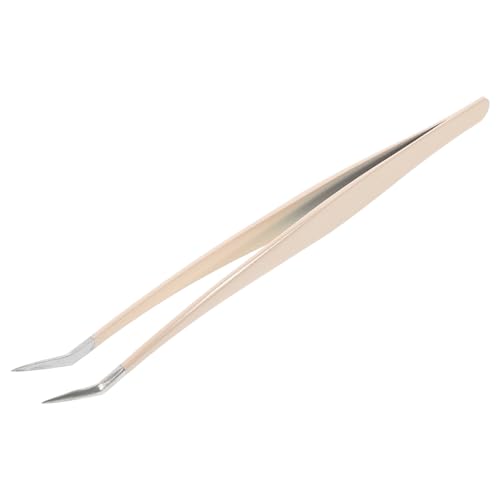 MUSISALY つけまつげ 女性の顔の毛のための Lash Tweezer ラッシュテック用品 ラッシュクラスター ステンレス鋼 Beige