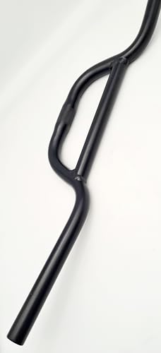 Guidon de vélo BMX en aluminium - Style libre - 620 x 640 mm - Hauteur : 110 mm - Noir et argenté - 620 mm