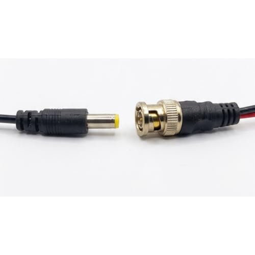 Image of WIRESLAB Combo Pack of 10 BNC Connectors with Copper Wire and 10 DC Power Pigtail Male Cables, 2.5mm Barrel Jack, for CCTV Camera, DVR (BNC-10, DC-10) 20Psc