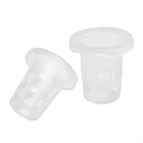 Yuanpgky 100 tazze a rete per verdure con design a rete scanalata per coltura idroponica e acquaponica, vasi in plastica senza suolo da 35 x 35 mm, per orchidee e per iniziare immagine