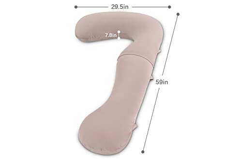 Insen Pregnancy Pillow For Sleeping,Maternity Body Pillow For Pregnancy Women,Pregnancy Support Pillow For Back, Hip Pain, Apricot #TOP1