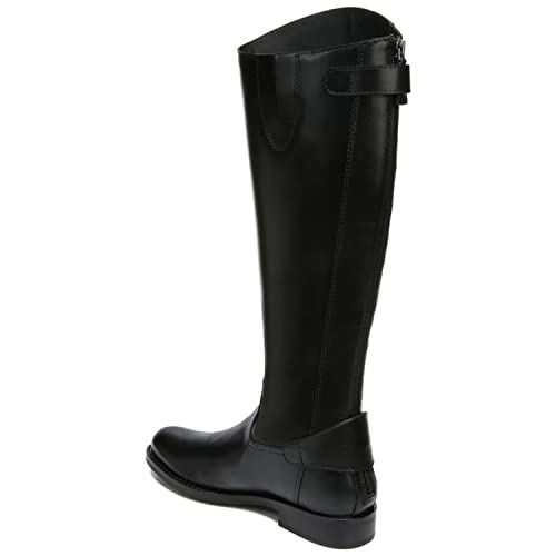 FOWT Women Vintage Knee High Chunky Low Heel Boots, Timeless Round Toe Back Zipper Cowboy Boots, Strappy Western Riding Boots Casual Dress up, Full Size 4-16 M US3