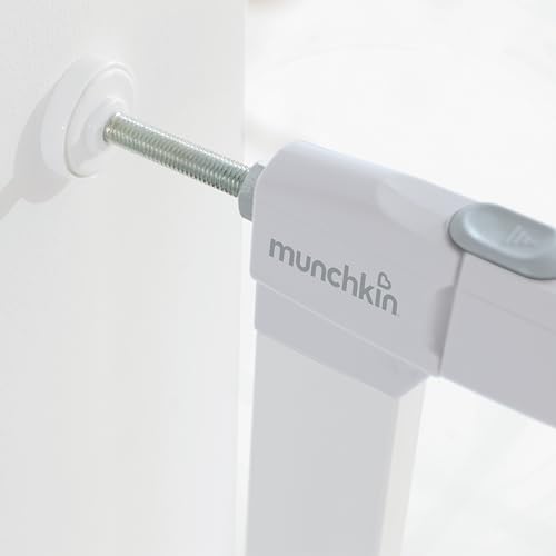Munchkin Auto-Schließ Treppengitter | Selbstschließendes Druckmontiertes Kleinkind-, Baby- oder Hundegitter für Treppen & Türen | Keine Schrauben, Legierter Stahl | 76-82cm | Weiß