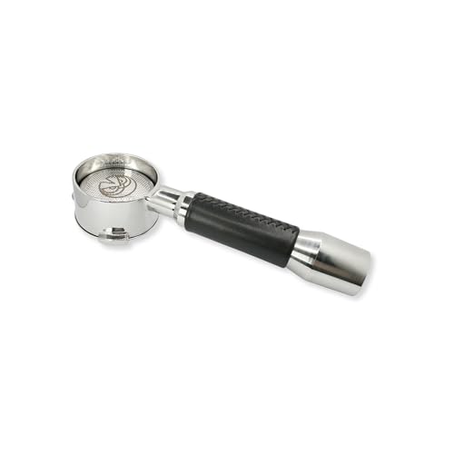 Verybarista 54mm Bottomless Portafilter with leather handle, IMS Precision Filter Basket. Compatible with 54mm Breville, Sage Espresso machines