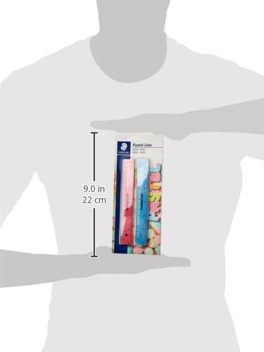 STAEDTLER 56215PSBK2ST Pastel Line Lineal (Tuschekante, für Zeichnungen und Linien, Blisterkarte mit 2 Linealen in trendigen Pastellfarben, Länge 15 cm)