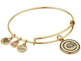 Alex and Ani Women's MLB Chicago Cubs Charm Bangle Rafaelian Gold Finish Bracelet