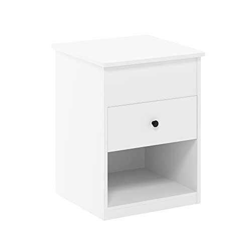 Image of Furinno Jensen Lift Top Nightstand, Solid White