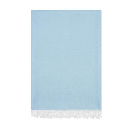 Image of Bhagalpuri Soft Dull Cotton Single Chadar | Single Thread Lightweight Odhne Wali Chadar | Top Sheet for Sleeping Summer (Blue)