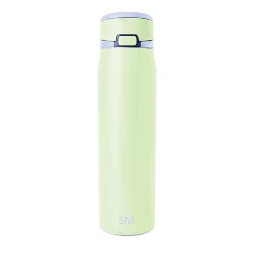 Image of Simple Modern Water Bottle with Straw & Handle | 30oz | Green | Mesa Loop Insulated Water Bottle for School, Sports, Travel | Leak Proof, Stainless Steel | Honeydew Melon