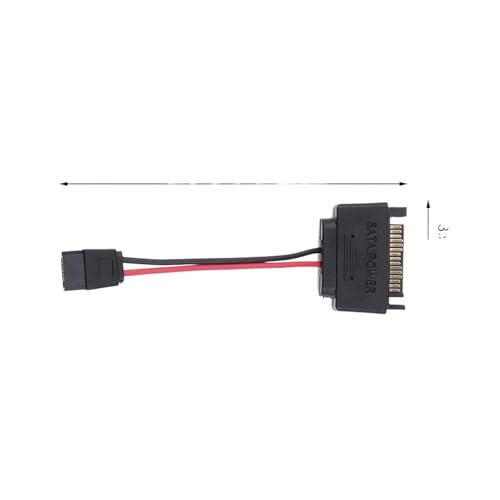 Cable adaptador SATA 15 pines a 6 pines para alimentación miniatura 7