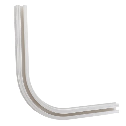 TOYANDONA Riel de Cortina Autoadhesivo para Techo y Pared Sistema de Riel Guía Silencioso Montaje sin Taladro Diseño en Ángulo de 90° para Cortinas de Banño y Ducha Soporte
