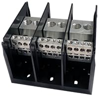 Power Distribution Block - 3 Pole - 510A 600V - (2) 250 kcmil to 6 / (12) #4 to 14 AWG - Thermoplastic - Open Style.