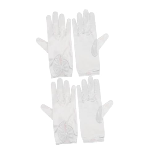 Guantes de boda elegantes de satén con diseño ajustable para fiesta