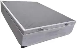 Cama Box Baú Casal Suede Cinza Com Pistão A Gás